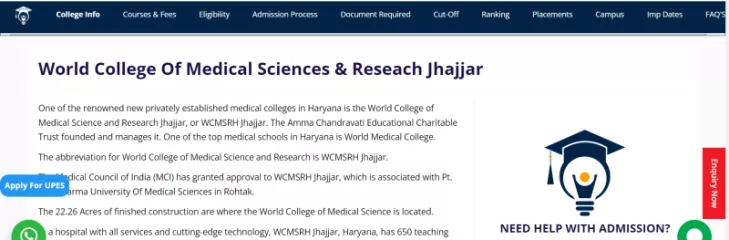 World College Of Medical Sciences and Reseach Jhajjar