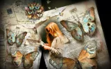 fantasy collage of books and butterflies